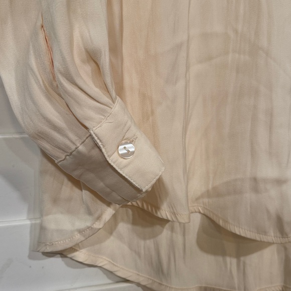 Free People Cream Blouse with V-Neck - Picture 5 of 6